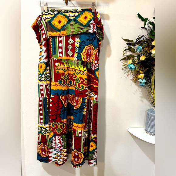 Monroe & Main Multicolor Patterned flowy style Maxi Skirt size XL - Picture 2 of 7